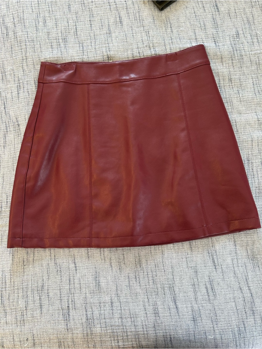 Forever 21 Burgundy Faux Leather Mini Skirt